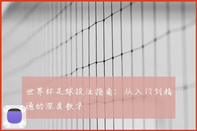 世界杯足球投注指南:从入门到精通的深度教学